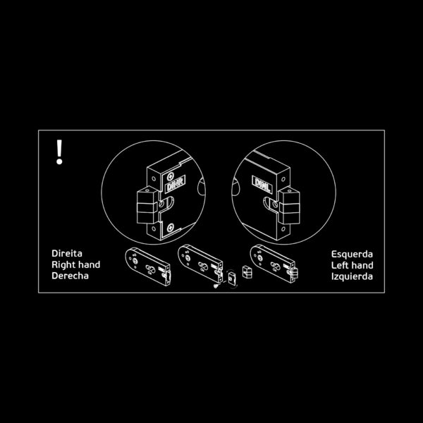 IN.20.334.Q - 4 CERRADURA PARA PUERTAS DE CRISTAL SIN CILINDRO