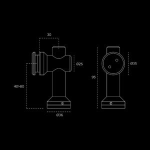 IN.80.452 - 2 SOPORTE DE SUELO O TECHO PARA CRISTAL