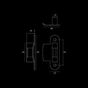 IN.20.339.A - 2 CERRADERO MAGNÉTICO REVERSIBLE PARA PUERTAS DE CRISTAL JNF