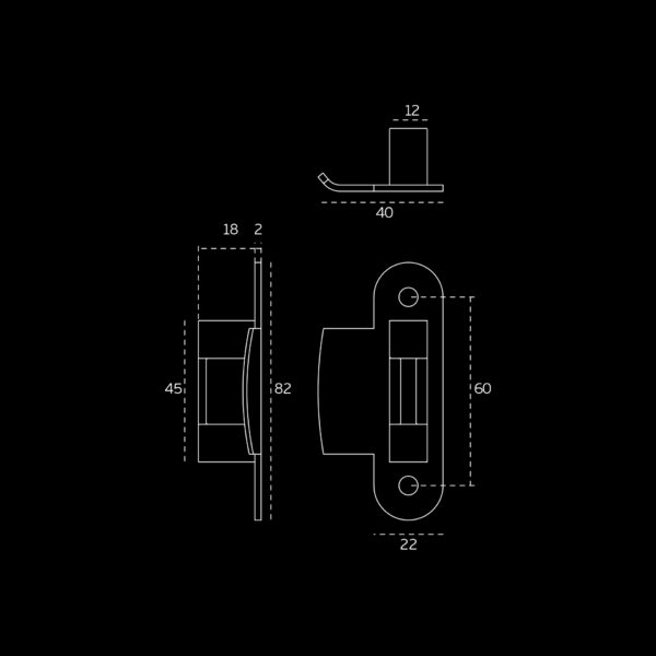 IN.20.339.A - 2 CERRADERO MAGNÉTICO REVERSIBLE PARA PUERTAS DE CRISTAL JNF