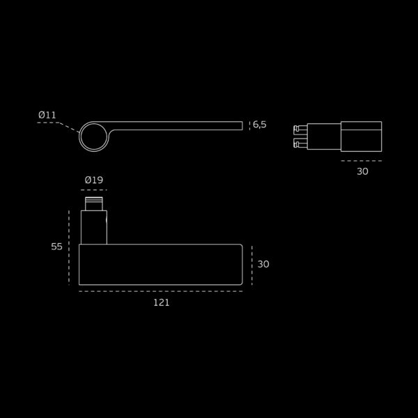 IN.00.313 - 3 MANILLA DE PUERTA MODELO OUTLINE BLACK