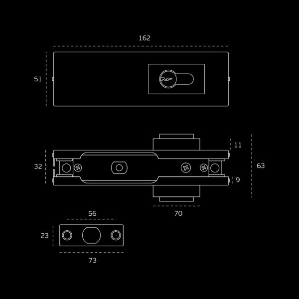 IN.81.120.B - 2 CERRADURA PARA PUERTA DE CRISTAL Q SYSTEM