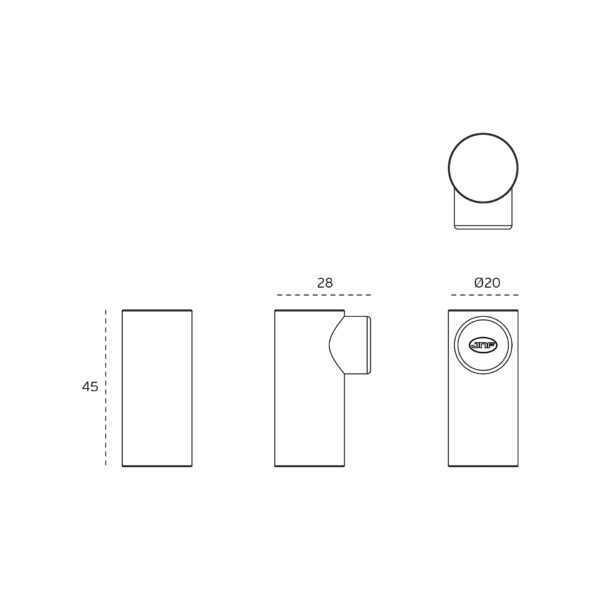 IN.13.008.TB - 2 TOPE DE PUERTA MODELO DESIGN MV - TITANIUM BLACK