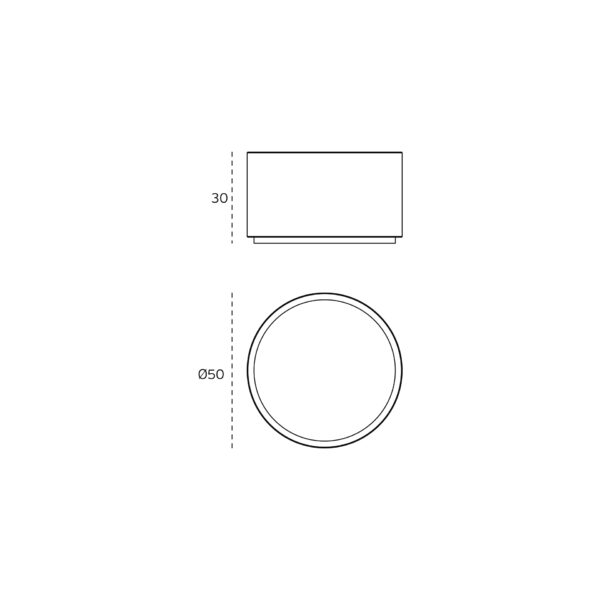 IN.13.185.50.TCO - 2 TOPE DE PUERTA MODELO LOFT Ø50mm - TITANIUM COPPER