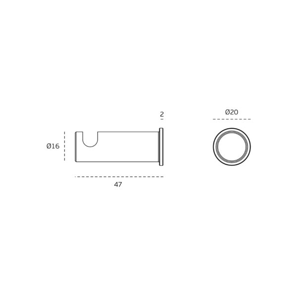 IN.14.123.TCO - 3 PERCHA MODELO STOUT Wc - TITANIUM COPPER