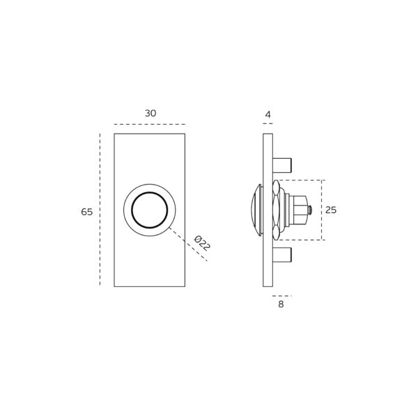 IN.24.206 - 2 INTERRUPTOR RECTANGULAR