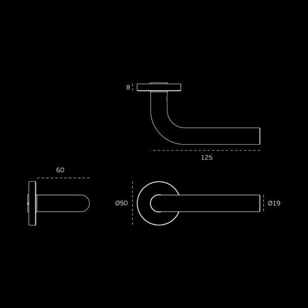 Manilla para puerta tubular curva Freeline JNF - IN.00.328.R08N - Imagen 2
