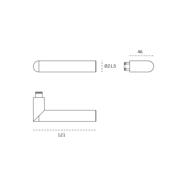 IN.00.412.TB - 2 MANILLA PARA PUERTA MODELO LINK - TITANIUM BLACK