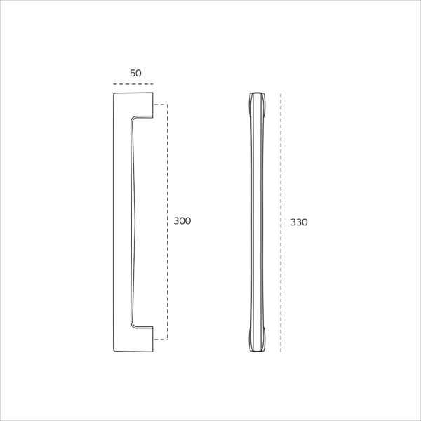 IN.07.002.D.TB - 3 TIRADOR PARA PUERTA MODELO METRIC - TITANIUM BLACK