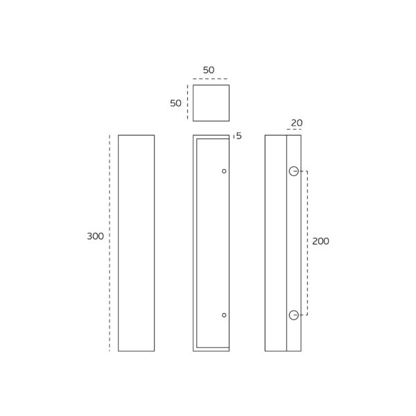 IN.07.010.D.TB - 2 TIRADOR DE PUERTA MODELO MV - TITANIUM BLACK