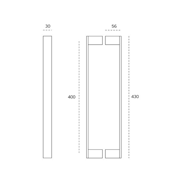 IN.07.153.TB - 3 TIRADOR DE PUERTA MODELO SQUARE - TITANIUM BLACK