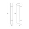 IN.07.185.D.250.TB - 3 TIRADOR DE PUERTA MODELO LOFT 250mm - TITANIUM BLACK