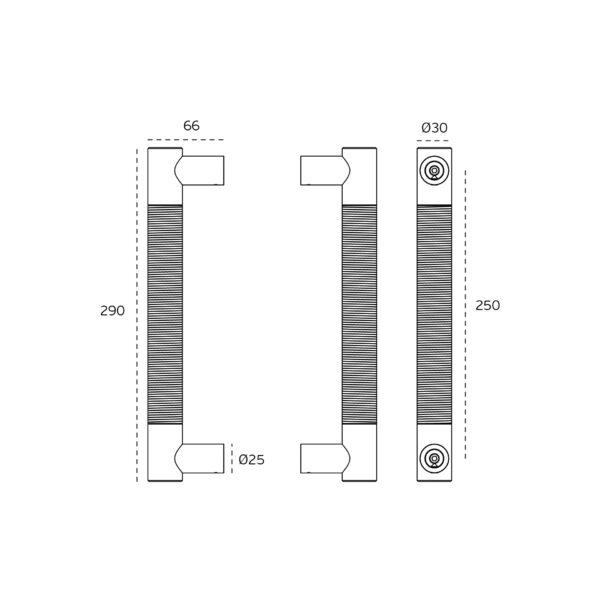 IN.07.187.D.TB - 3 TIRADOR DE PUERTA MODELO COPPER WIRE ANTI-BACTERIAL - TITANIUM BLACK