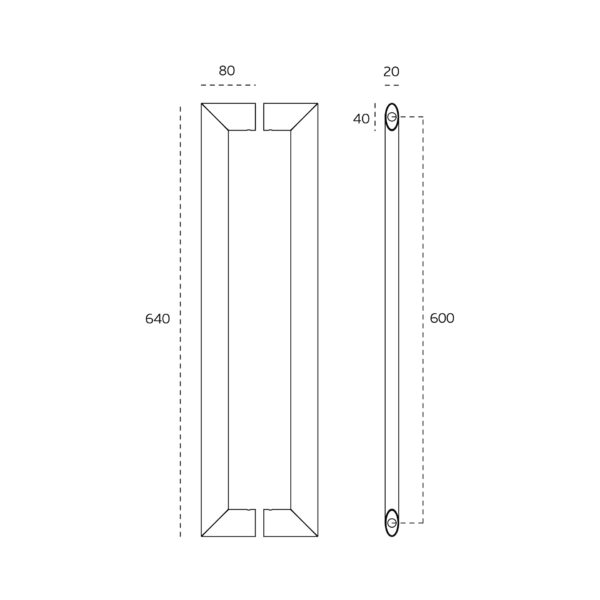 IN.07.295.D.600.TCO - 2 TIRADOR DE PUERTA MODELO DYNAMIC 600mm - TITANIUM COPPER