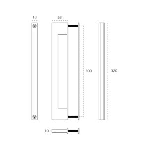 IN.07.432.S.TG - 2 TIRADOR DE PUERTA SIMPLE MODELO - TITANIUM GOLD