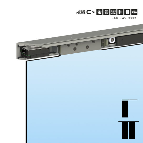 IN.15.702.3000.D - 1 SISTEMA DE PUERTA CORREDERA AUTOMÁTICA PARA CRISTAL LINEAR POLARIS - 3000mm