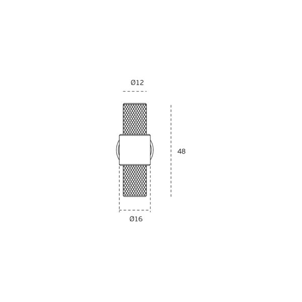 IN.22.152.16.KN.TB - 3 POMO DE MUEBLE MODELO KN - TITANIUM BLACK