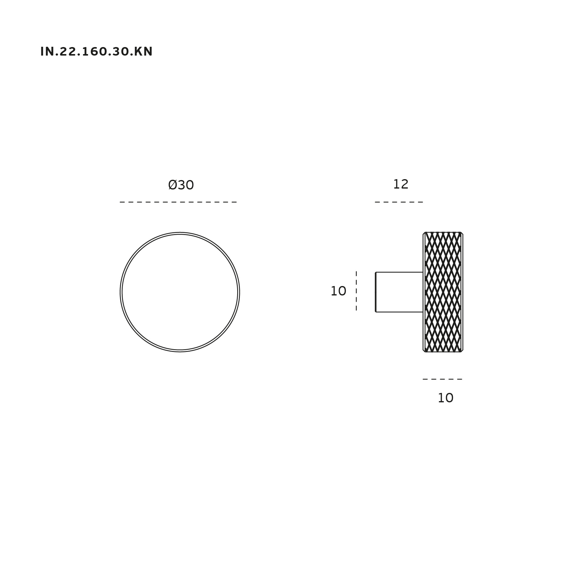 IN.22.160.30.KN - 3 POMO DE MUEBLE CIRCULAR MODELO KN