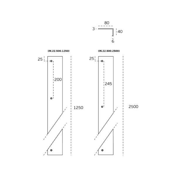 IN.22.500.1250 - 2 TIRADOR DE MUEBLE 1250mm