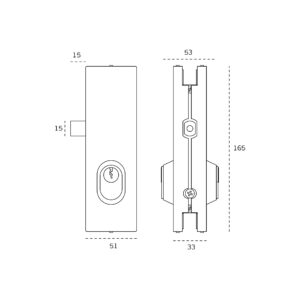 IN.81.121 - 2 CERRADURA LATERAL PARA PUERTA DE CRISTAL Q SYSTEM