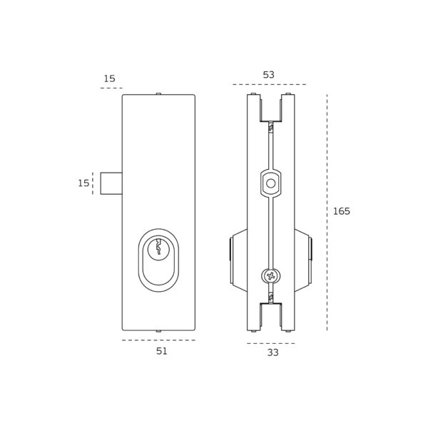 IN.81.121 - 2 CERRADURA LATERAL PARA PUERTA DE CRISTAL Q SYSTEM