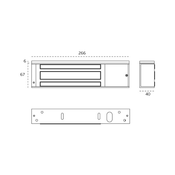 IN.28.690 - 2 CERRADURA ELECTROMAGNÉTICA PARA CRISTAL - FUERZA DE RETENCIÓN DE 500 Kg