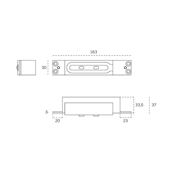 IN.28.697 - 3 CERRADURA ELECTROMAGNÉTICA DE EMBUTIR - FUERZA DE RETENCIÓN 1.200 Kg