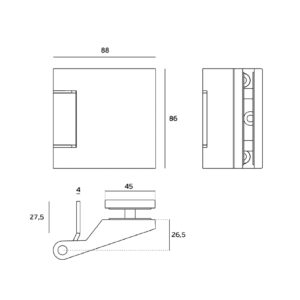 IN.05.300.AL - 2 Bisagra de aluminio para cristal