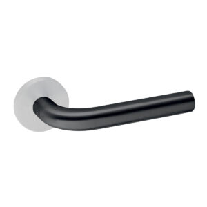 IN.00.028.SR.TB - 1 MANILLA DE PUERTA TUBULAR CON DOBLE CURVA SIN ROSETA EN TITANIUM BLACK