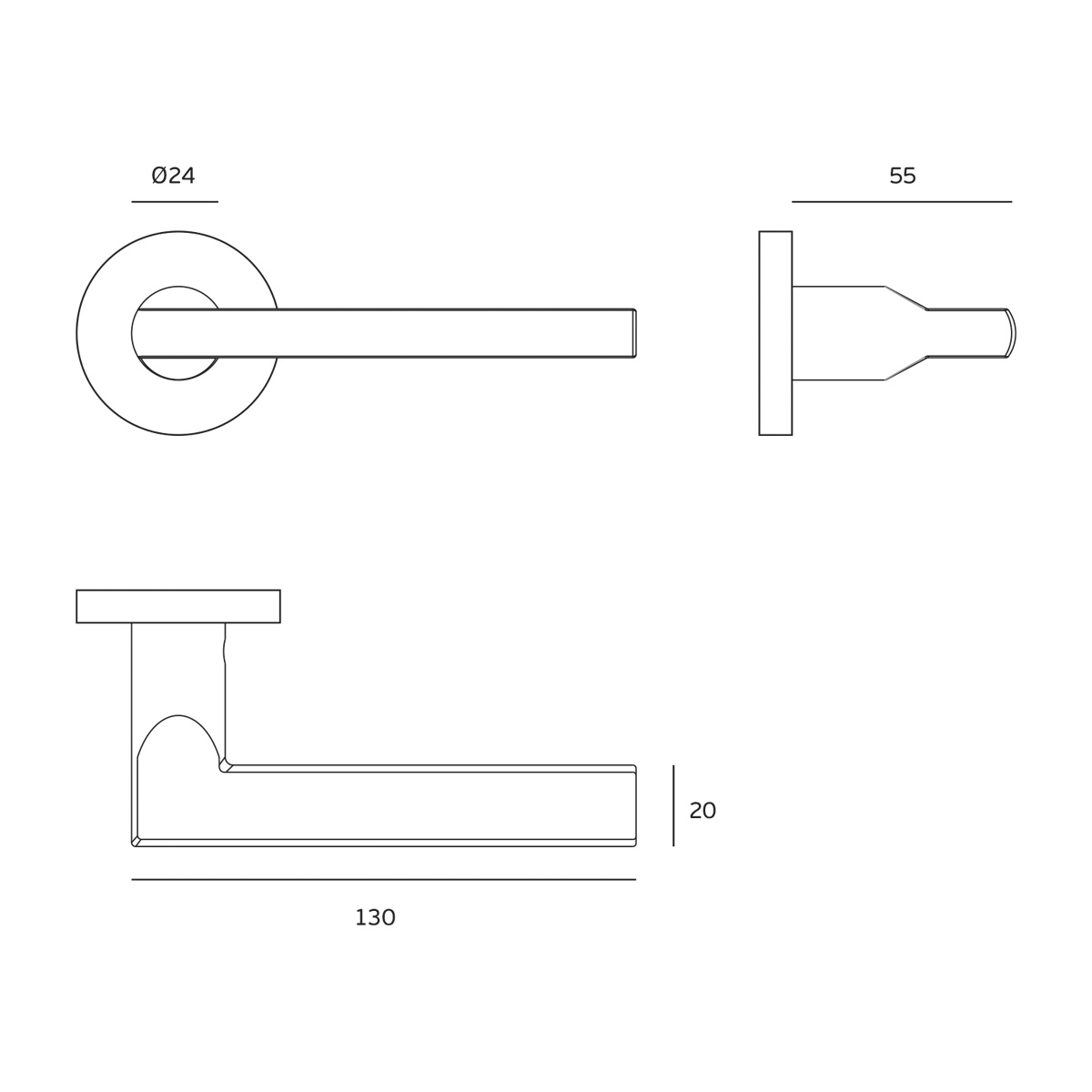 Manilla de puerta Serie Organic JNF - IN.00.049.RB08M - Imagen 2