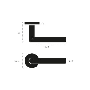 IN.00.180.RC08N.BA -2 MANILLA DE PUERTA MODELO SEVENTY ACABADO BLACK