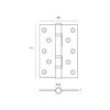IN.05.020.125.ECO - 2 BISAGRA 89X125 CON 4 RODAMIENTOS JNF 120 KG