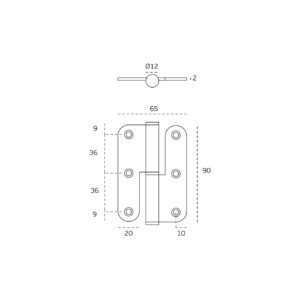 IN.05.023.D.E - 2 BISAGRA DESMONTABLE ECO SERIE JNF