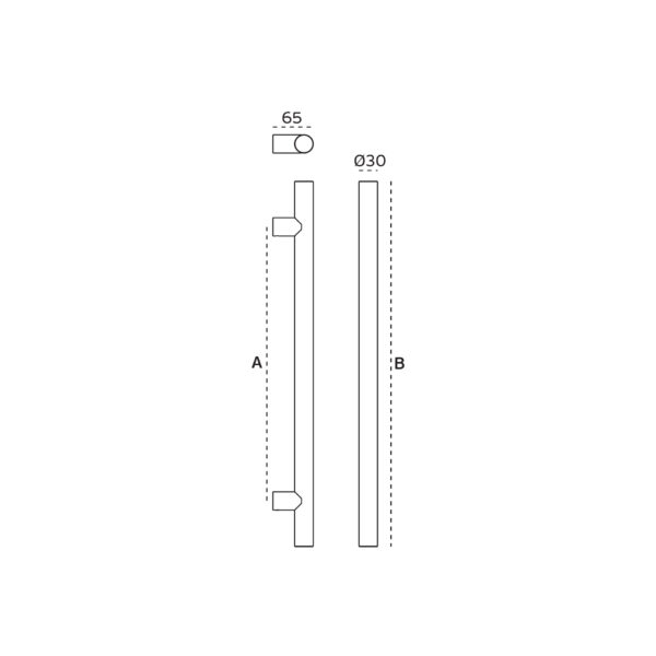 Tirador de puerta tipo H 600mm Titanium Black JNF - IN.07.286.D.30.600.TB - Imagen 3