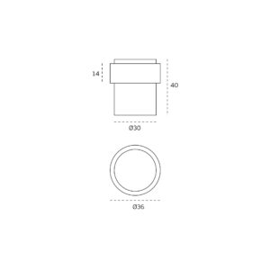 IN.13.121.30.TB - 2 TOPE DE PUERTA JNF Ø30 TITANIUM BLACK