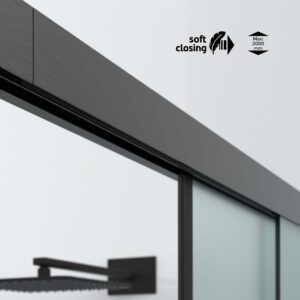 IN.15.364.B - 1 SISTEMA DE 1 PUERTA CORREDERA SOFT CLOSING COLOR NEGRO