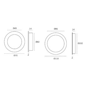 IN.16.225.110 - 2 CAZOLETA CIRCULAR PARA EMBUTIR 110MM JNF