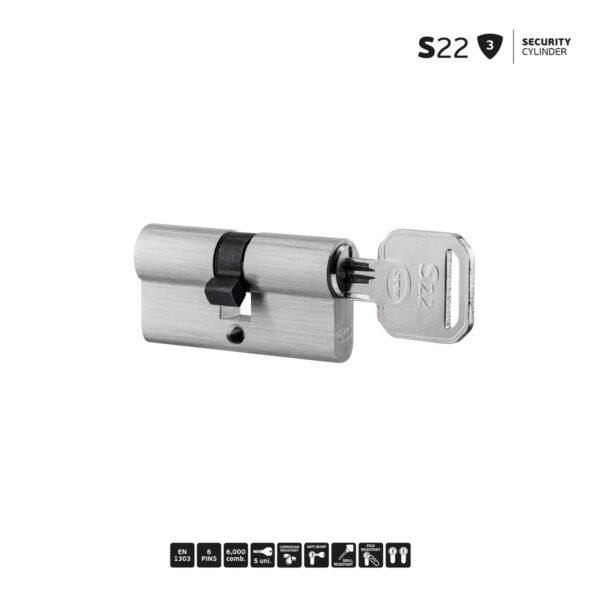 Cilindro de seguridad llave - llave 90 mm - Serie S22 - IN.19.S22.40.50