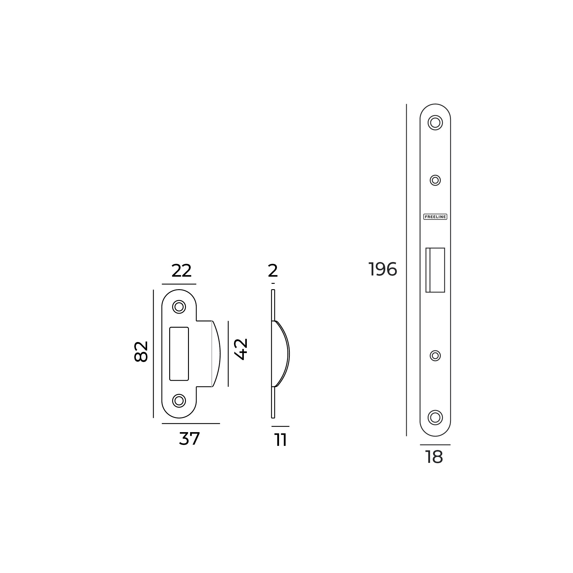IN.20.845 - 3 CERRADURA DE EMBUTIR SERIE 840 PARA CILINDRO EUROPEO