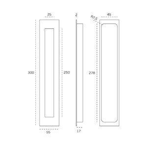 IN.16.416 - 2 CAZOLETA RECTANGULAR PARA EMBUTIR