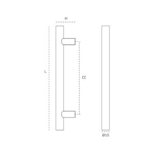 IN.22.209.10.128.E - 2 TIRADOR DE MUEBLE TIPO H SERIE ECO 128MM