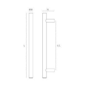 IN.22.209.10.288 - 2 TIRADOR DE MUEBLE TIPO H 228MM