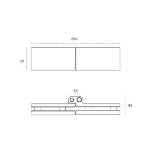 IN.27.001 - 2 BISAGRA CRISTAL-CRISTAL PARA PUERTA PLEGABLE