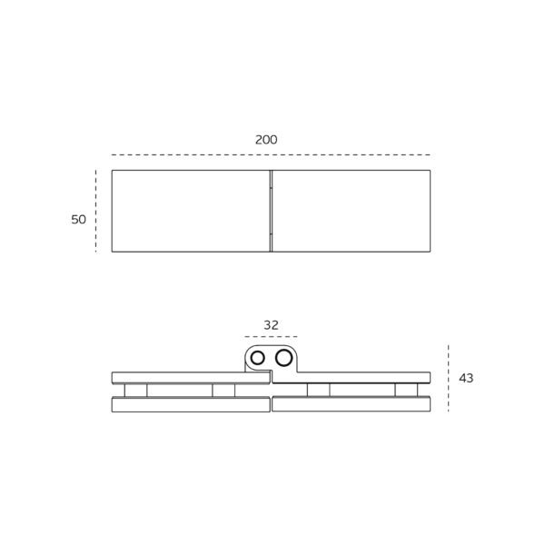 IN.27.001 - 2 BISAGRA CRISTAL-CRISTAL PARA PUERTA PLEGABLE