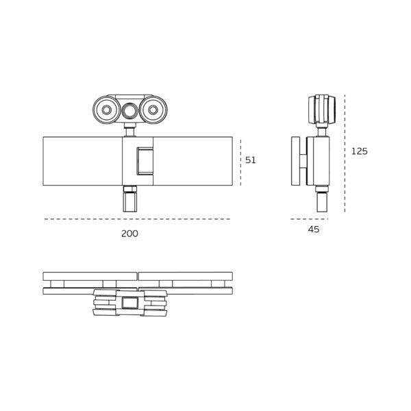 IN.27.003 - 3 BISAGRA SUPERIOR (PIVOTE) PARA PUERTA PLEGABLE