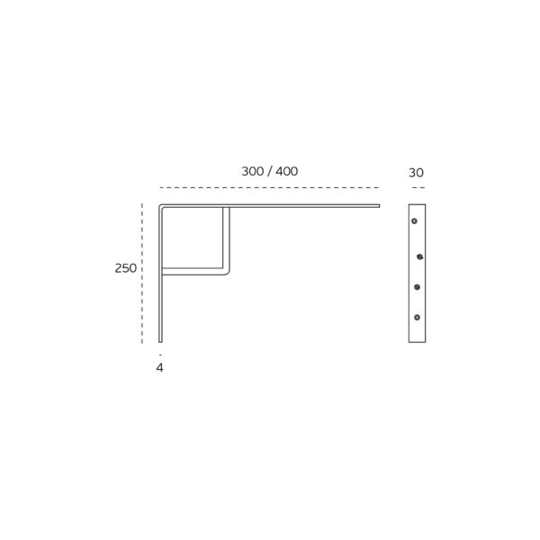 IN.70.001.400 - 2 SOPORTE DE BANDEJA REFORZADO PARA REPISA DE CRISTAL