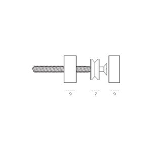 IN.80.250 - 2 SOPORTE DE CRISTAL - MURO CON FIJACION OCULTA