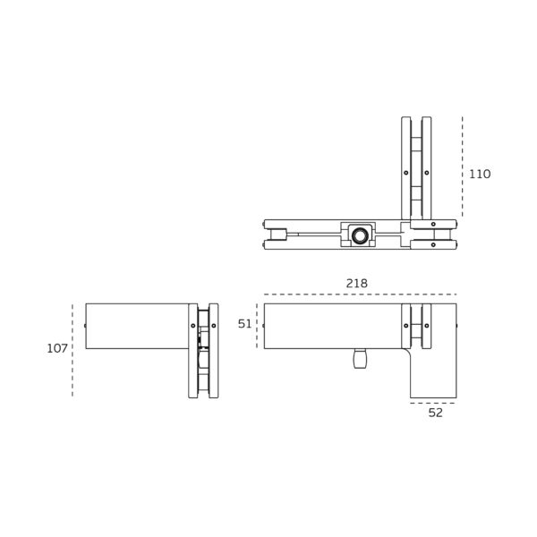 IN.81.115.1.E - 2 SOPORTE LATERAL DE PANEL CON GIRO IZQUIERDA