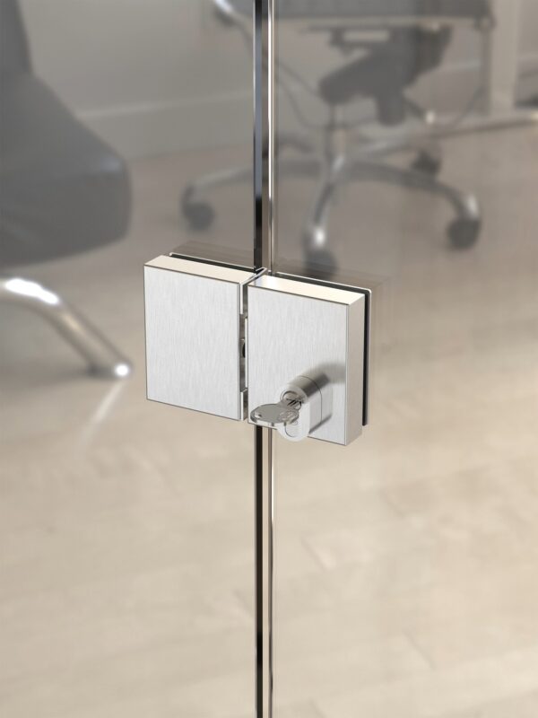 IN.81.130 - 3 CERRADURA PARA PUERTAS DE CRISTAL CON CILINDRO