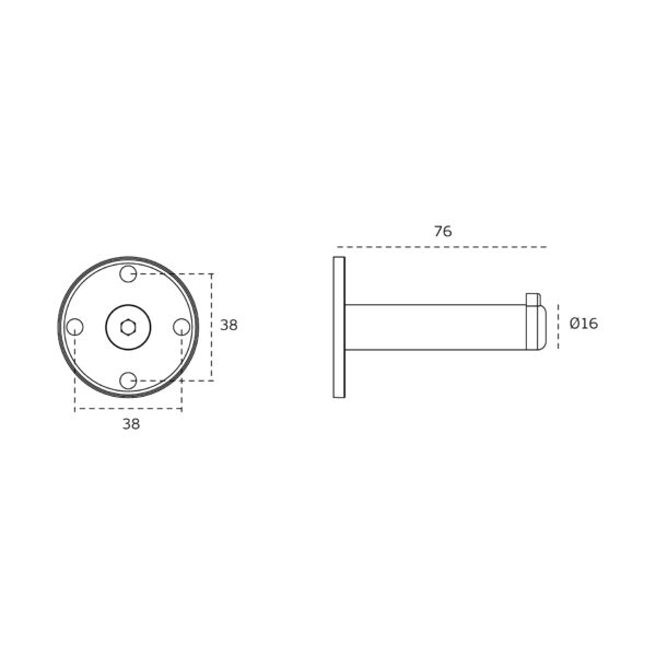 SM.008 - 3 PERCHA CON TOPE DE PUERTA